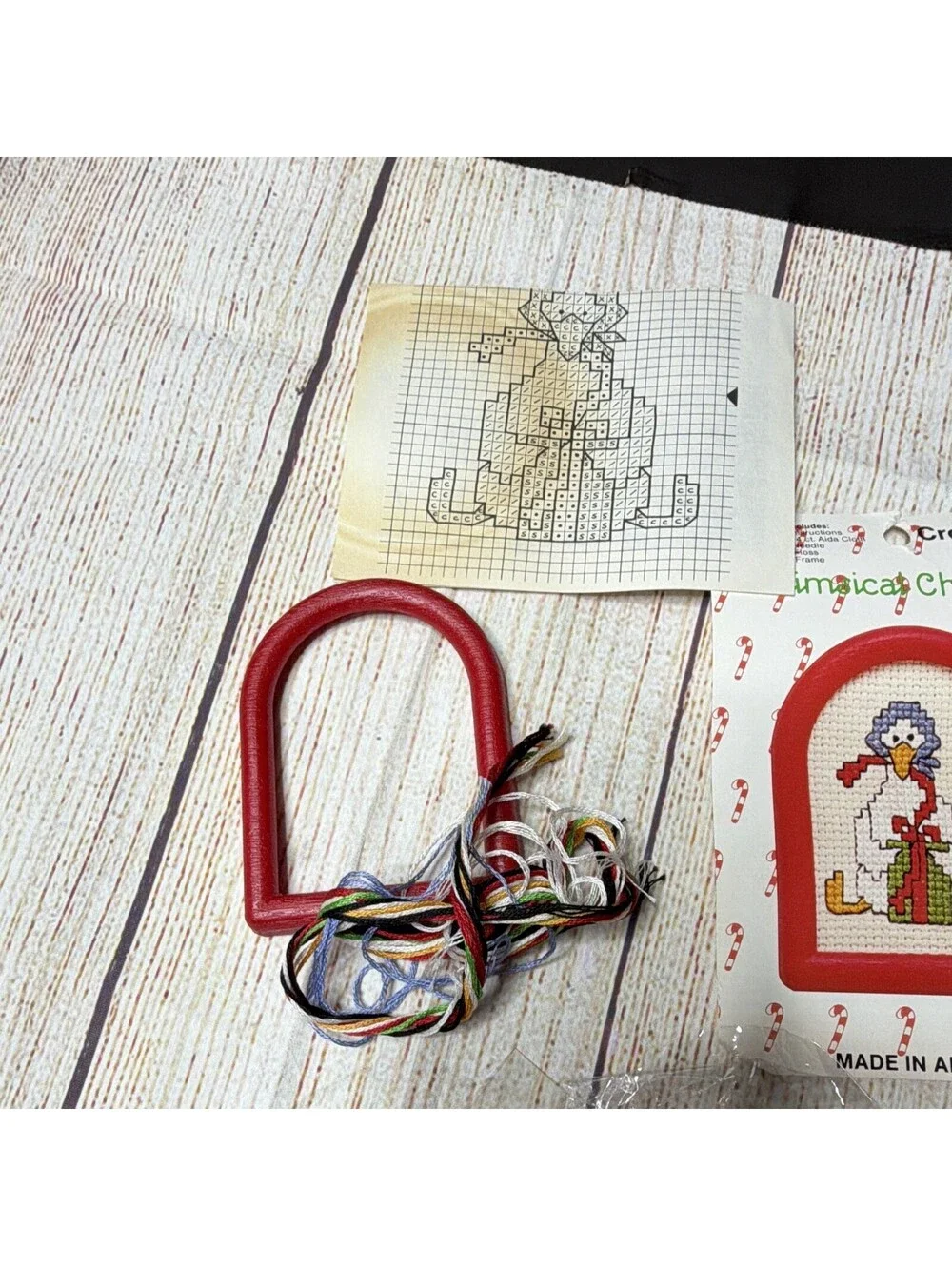 Crafts Etc Whimsical Christmas Cross Stitch Ornament Kits 2 Framed mouse goose
